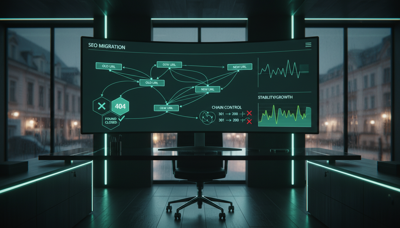 SEO-миграция сайта: карта 301 редиректов, перенос структуры URL и сохранение веса страниц в Германии и Испании